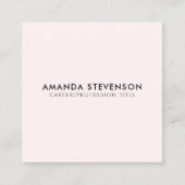 Moderner Minimalistischer Luxus hellrosa/schwarz Quadratische Visitenkarte (Vorderseite)