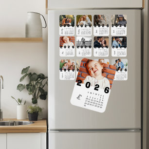 Moderner minimalistischer Mai 2026 Fotokalender Magnet
