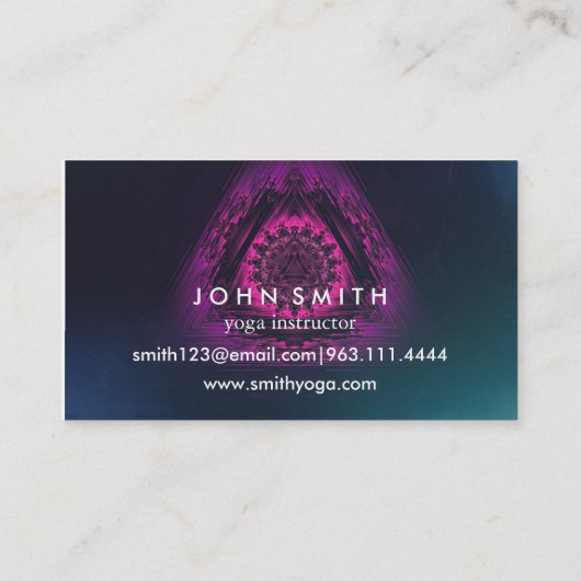 Moderner Minimalistischer Mandala Lotus Yoga Instr Visitenkarte (Rückseite)