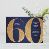 Moderner Minimalistischer Marinegoldgold Glitzer 6 Einladung (Stehend Vorderseite)