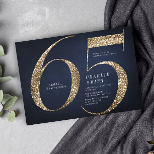 Moderner Minimalistischer Marinegoldgold Glitzer 6 Einladung