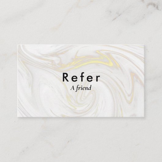 Moderner Minimalistischer Marmor Empfehlungskarte (Vorderseite)