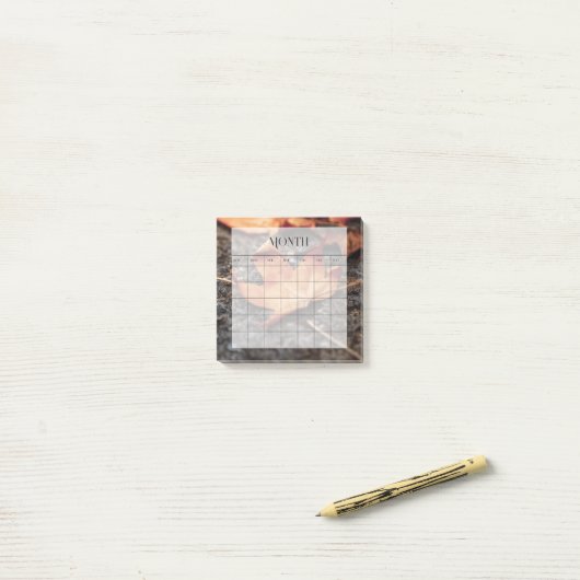 Moderner Minimalistischer Monatsplankalender Post-it Klebezettel (Auf Schreibtisch)