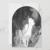 Moderner Minimalistischer Mongram-Foto-Hochzeitsbo Einladung (Rückseite)