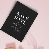 Moderner Minimalistischer Monogram-Black-Website-Q Save The Date