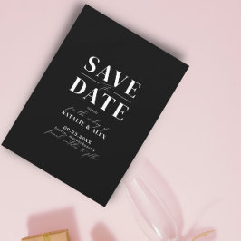 Moderner Minimalistischer Monogram-Black-Website-Q Save The Date