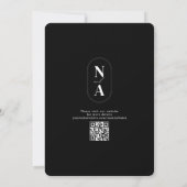 Moderner Minimalistischer Monogram-Black-Website-Q Save The Date (Rückseite)
