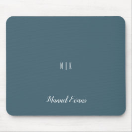Moderner Minimalistischer Monogram Deep Space Spar Mousepad
