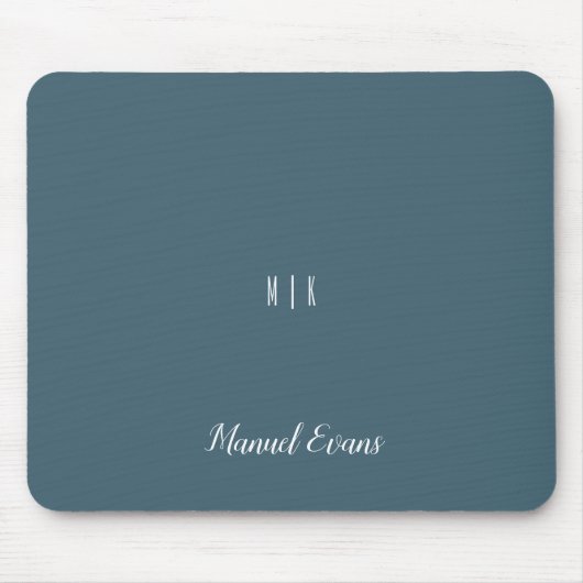 Moderner Minimalistischer Monogram Deep Space Spar Mousepad (Vorne)