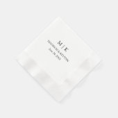 Moderner Minimalistischer Monogram Hochzeitcocktai Serviette (Ecke)