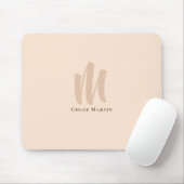Moderner Minimalistischer Monogram Individuelle Na Mousepad (Mit Mouse)