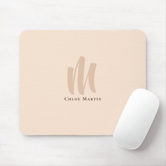 Moderner Minimalistischer Monogram Individuelle Na Mousepad (Mit Mouse)