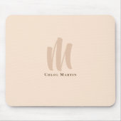 Moderner Minimalistischer Monogram Individuelle Na Mousepad (Vorne)