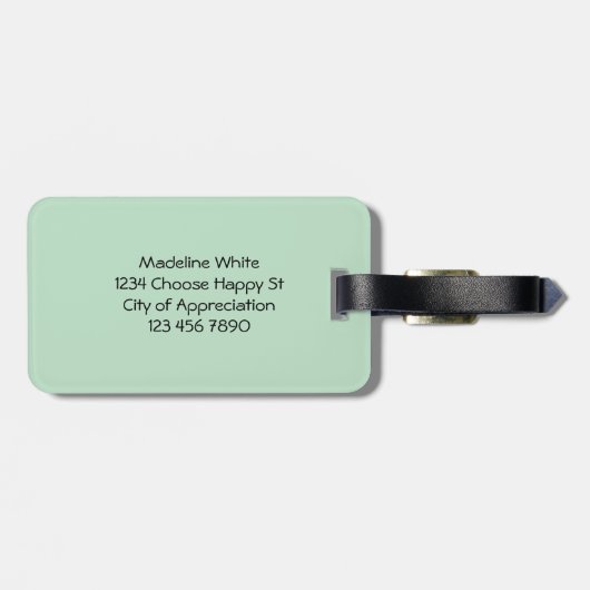 Moderner Minimalistischer Monogram World Traveller Gepäckanhänger (Rückseite horizontal)