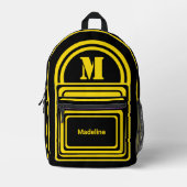 Moderner Minimalistischer Monogramm-Anfangsname Bedruckter Rucksack (Vorderseite)