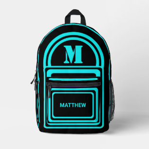 Moderner Minimalistischer Monogramm-Anfangsname Bedruckter Rucksack