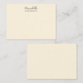 Moderner, Minimalistischer Monogramm-Name Mitteilungskarte (Vorne/Hinten)