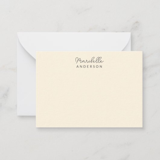 Moderner, Minimalistischer Monogramm-Name Mitteilungskarte (Vorderseite)
