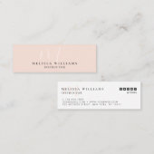 Moderner Minimalistischer Monogramm-Pastell Mini Visitenkarte (Vorne/Hinten)