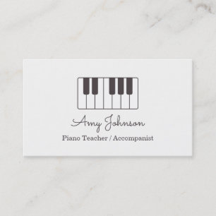 Moderner Minimalistischer Musikpiano-Lehrer Visitenkarte