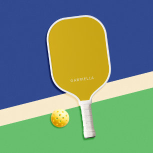 Moderner Minimalistischer Mustard Yellow Personali Pickleball Schläger