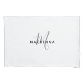 Moderner Minimalistischer Name für Monogram Kissenbezug (Vorderseite-Links)