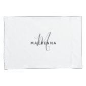 Moderner Minimalistischer Name für Monogram Kissenbezug (Vorderseite-Rechts)