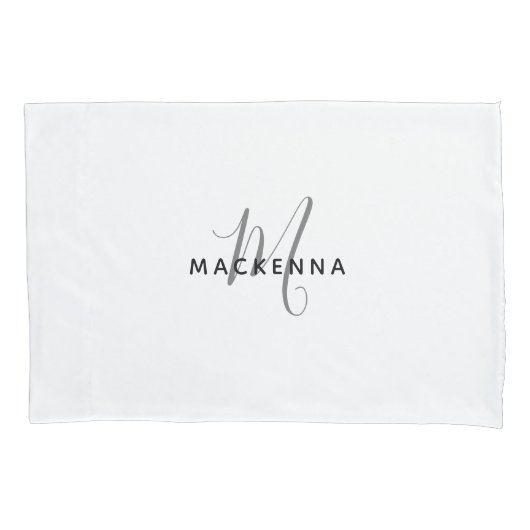 Moderner Minimalistischer Name für Monogram Kissenbezug (Vorderseite)