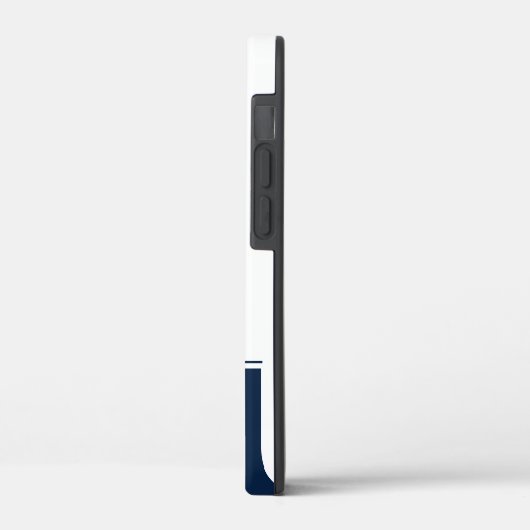 Moderner Minimalistischer Name iPhone Case | Navy  (Rückseite / Links)