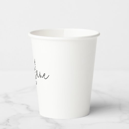 Moderner Minimalistischer Name Pappbecher (Links)