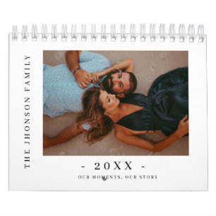 Moderner minimalistischer Neuer-Paar-Foto-Kalender Kalender