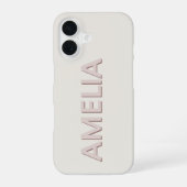 Moderner Minimalistischer neutraler Personalisiert iPhone 16 Hülle (Rückseite)