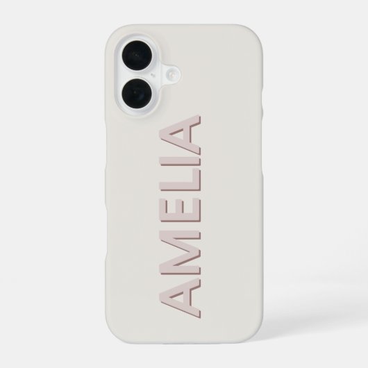 Moderner Minimalistischer neutraler Personalisiert iPhone 16 Hülle (Rückseite)