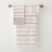 Moderner Minimalistischer neutraler Wasserfarbstre Badhandtuch Set (Insitu)