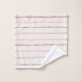 Moderner Minimalistischer neutraler Wasserfarbstre Badhandtuch Set (Waschlappen)
