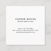 Moderner Minimalistischer Niedlicher Kaffee-Cup in Quadratische Visitenkarte (Rückseite)