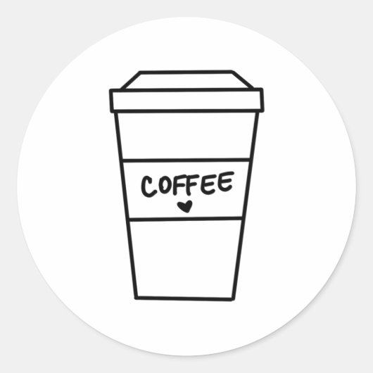 Moderner Minimalistischer Niedlicher Kaffee in Sch Runder Aufkleber (Vorderseite)