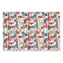 Moderner Minimalistischer Nordic Winter Town Fores
