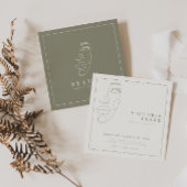 Moderner Minimalistischer Olivensalon Quadratische Visitenkarte