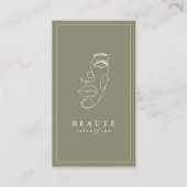 Moderner Minimalistischer Olivensalon & Wellness-C Visitenkarte (Vorderseite)