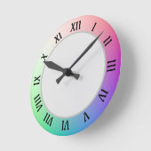 Moderner, Minimalistischer Pastell-Regenbogen Runde Wanduhr (Winkel)