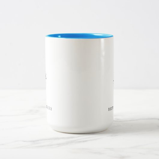 Moderner Minimalistischer Pate Personalisiert Zweifarbige Tasse (Mittel)