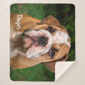 Moderner Minimalistischer Personalisierter Foto Hu Sherpadecke (Vorderseite)