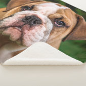 Moderner Minimalistischer Personalisierter Foto Hu Sherpadecke (3/4)