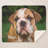 Moderner Minimalistischer Personalisierter Foto Hu Sherpadecke (Vorderseite (Horizontal))