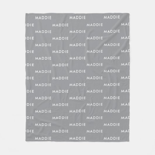 Moderner minimalistischer Personalisierter Graunam Fleecedecke (Vorderseite)