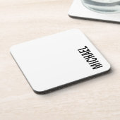 Moderner Minimalistischer Personalisierter Name Getränkeuntersetzer (Linke Seite)