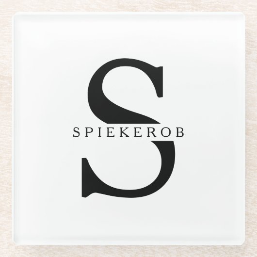 Moderner Minimalistischer Personalisierter Name Glasuntersetzer (Vorderseite)