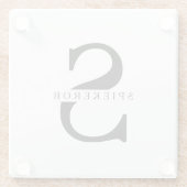 Moderner Minimalistischer Personalisierter Name Glasuntersetzer (Rückseite)