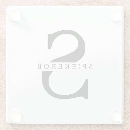 Moderner Minimalistischer Personalisierter Name Glasuntersetzer (Rückseite)